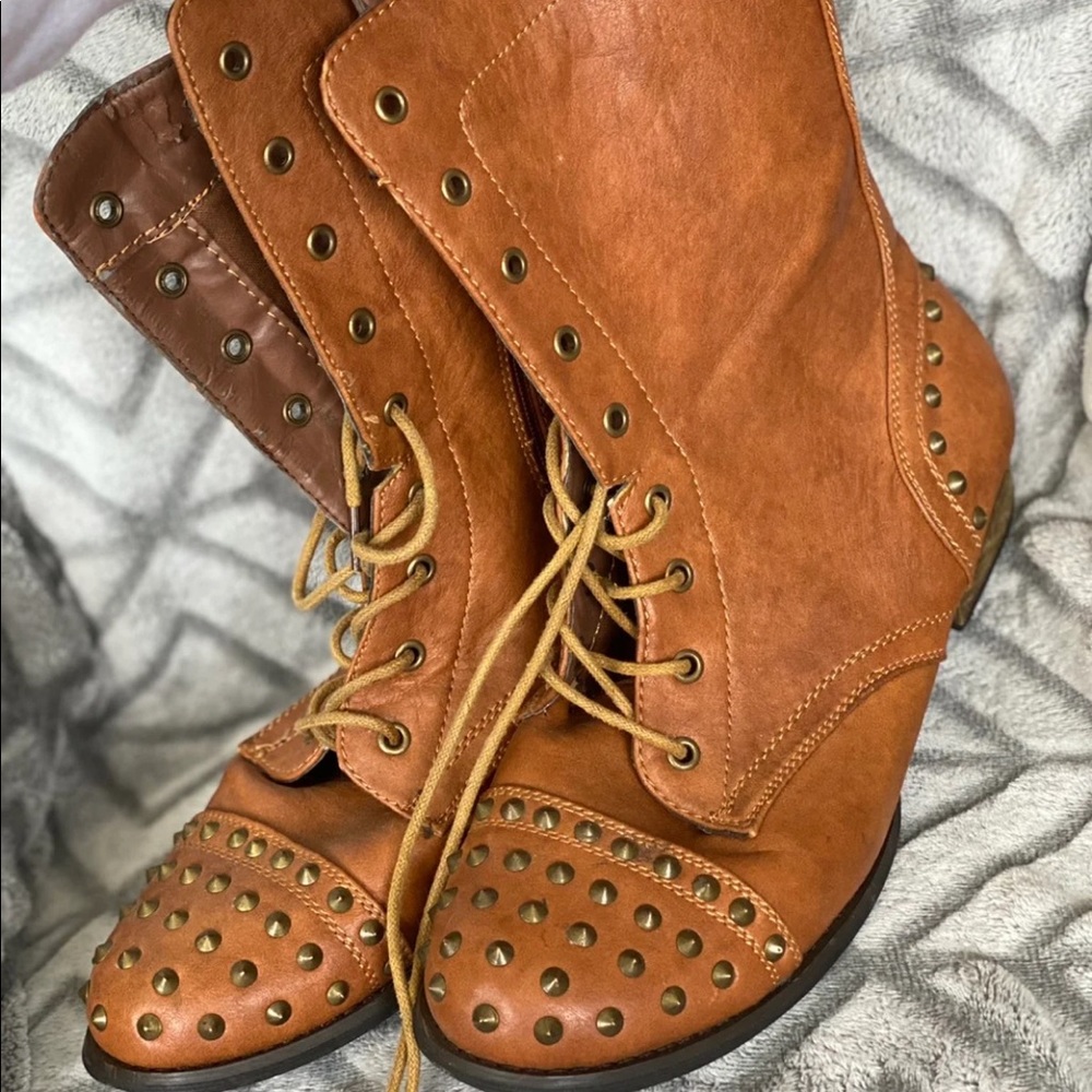 Studded combat boots